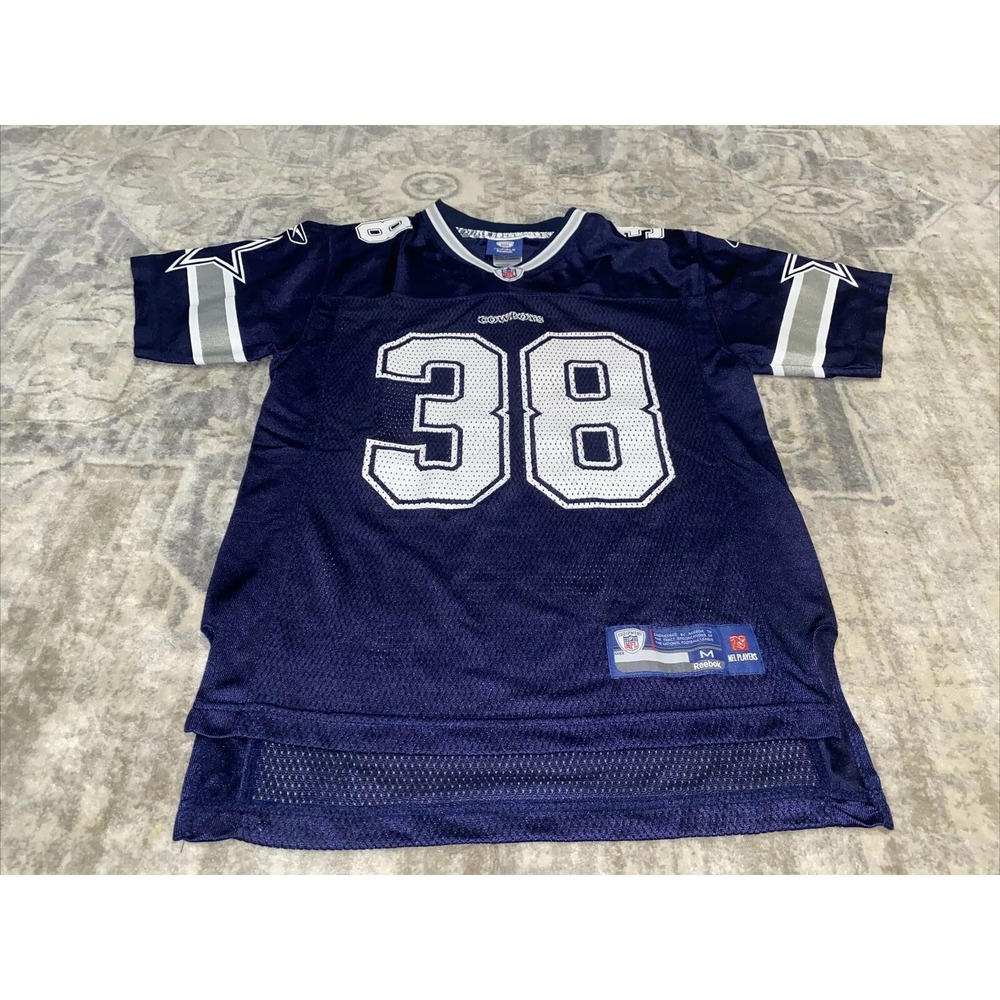Dallas Cowboys Reebok On Field #38 Roy Williams Blue Jersey Boys Youth Medium 10